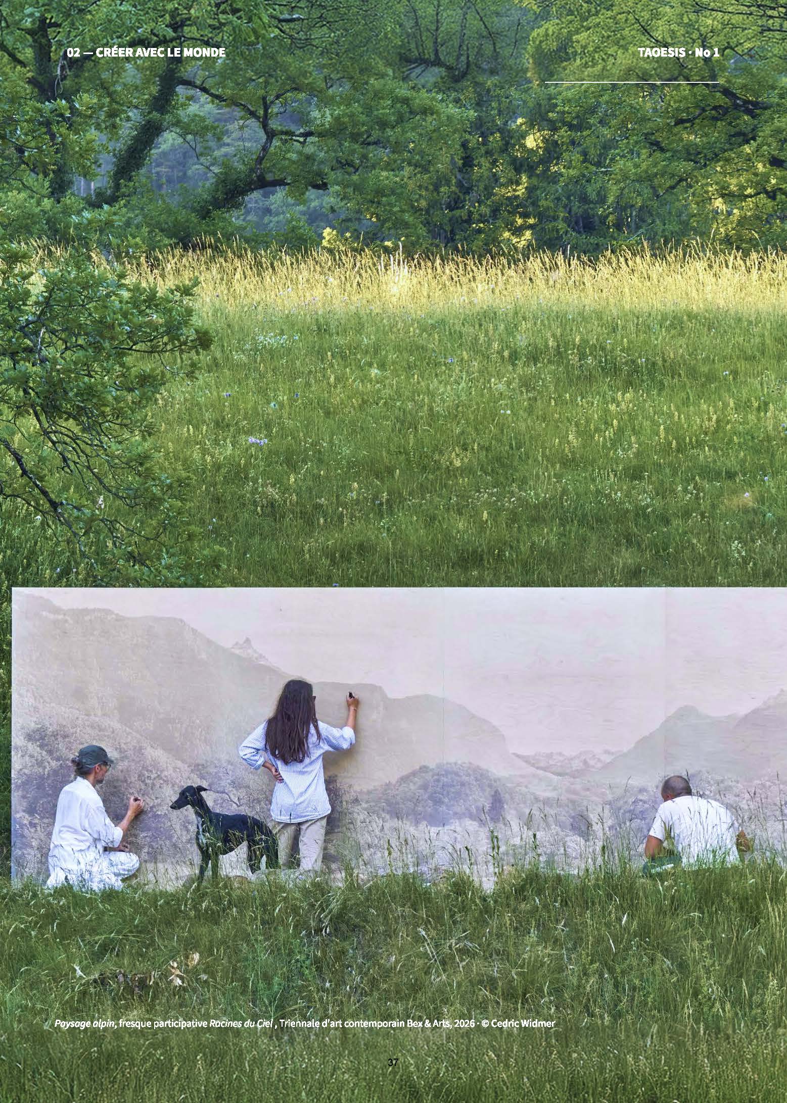 Racines du ciel — fresque participative dans un paysage alpin