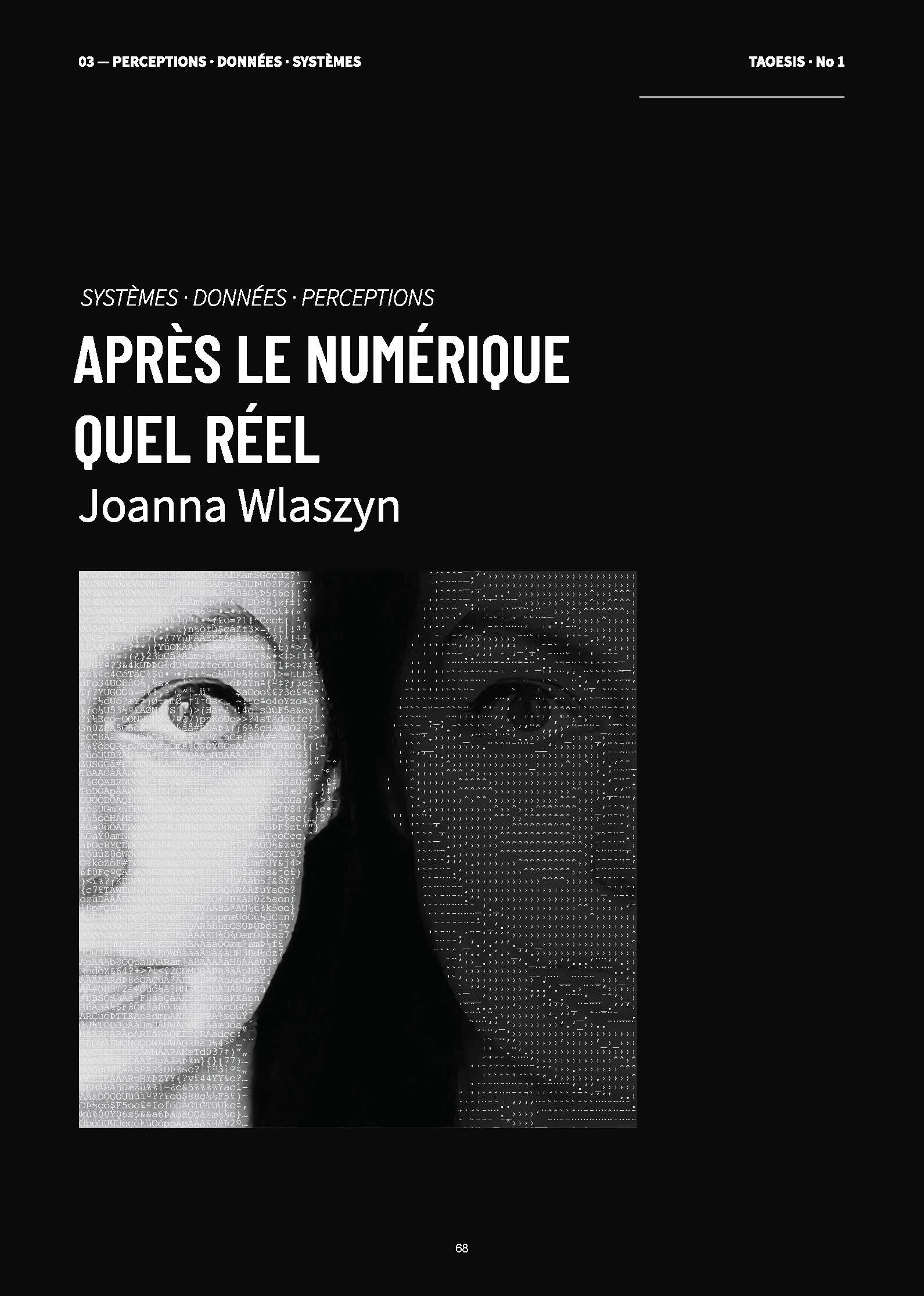 Après le numérique quel réel — Joanna Wlaszyn