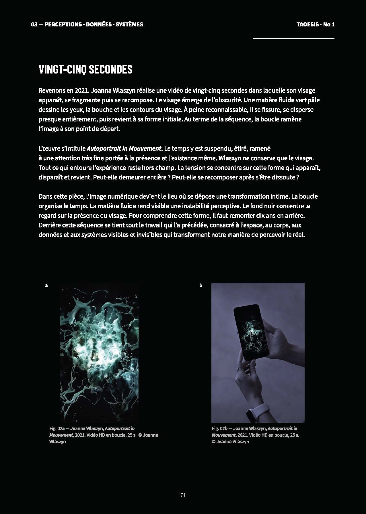 Autoportrait in Mouvement — œuvre numérique de Joanna Wlaszyn