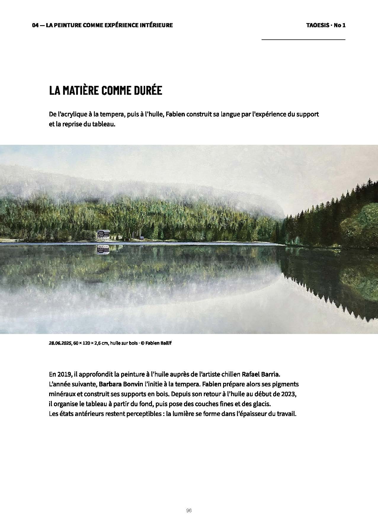 La matière comme durée — paysage peint par Fabien Ballif