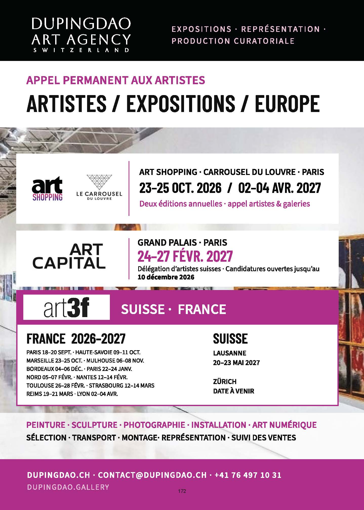 Appel permanent aux artistes — Europe