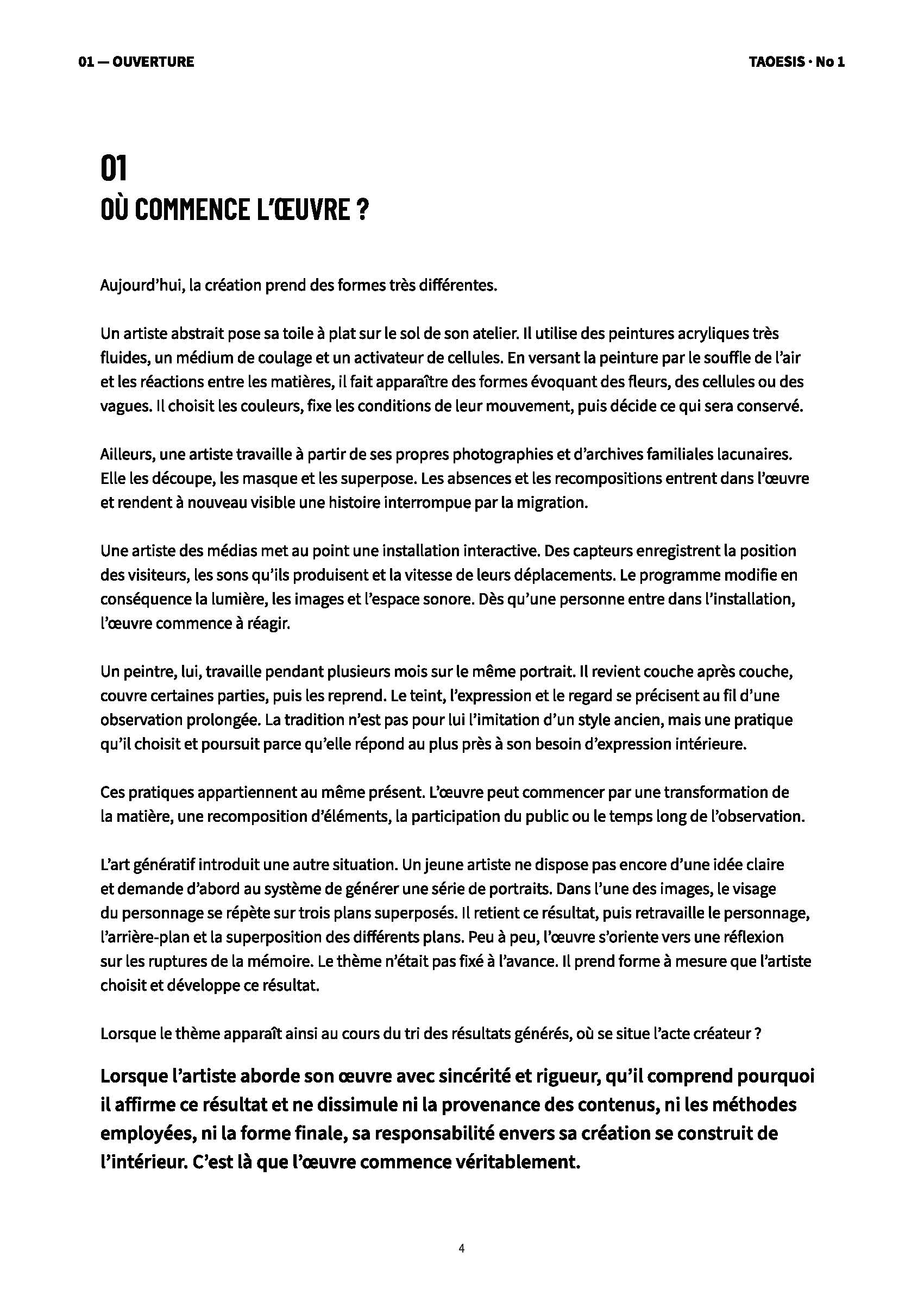 Où commence l’œuvre ?
