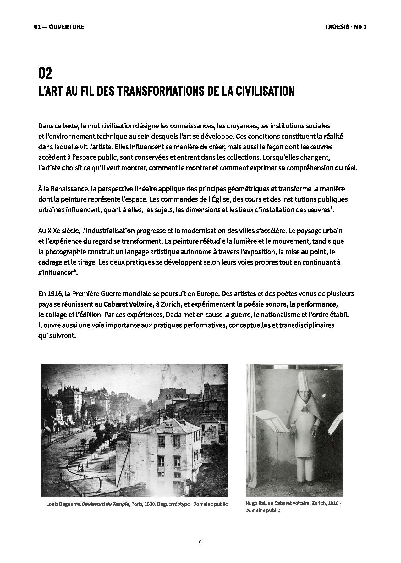 Page L’art au fil des transformations de la civilisation