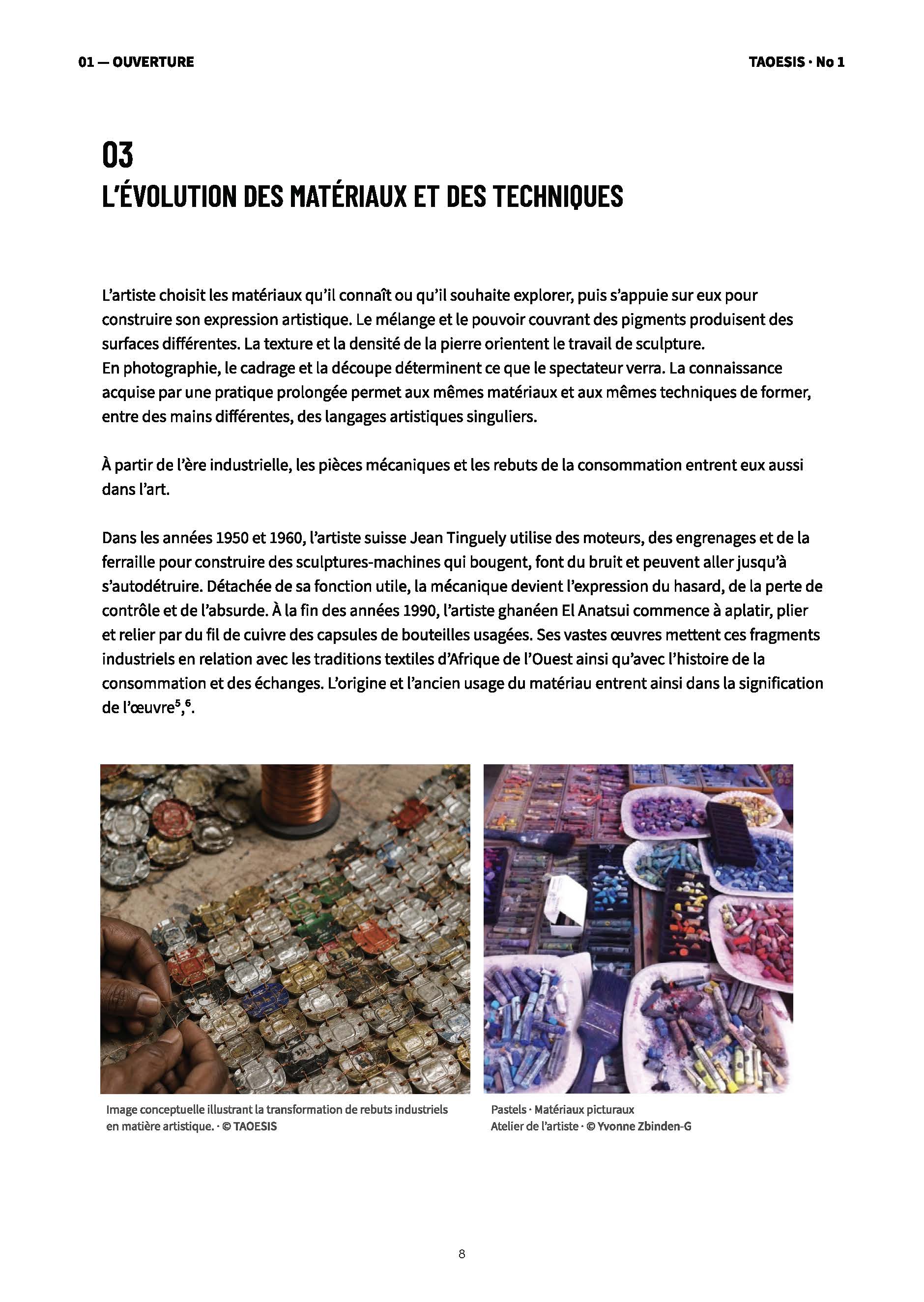 Page L’évolution des matériaux et des techniques