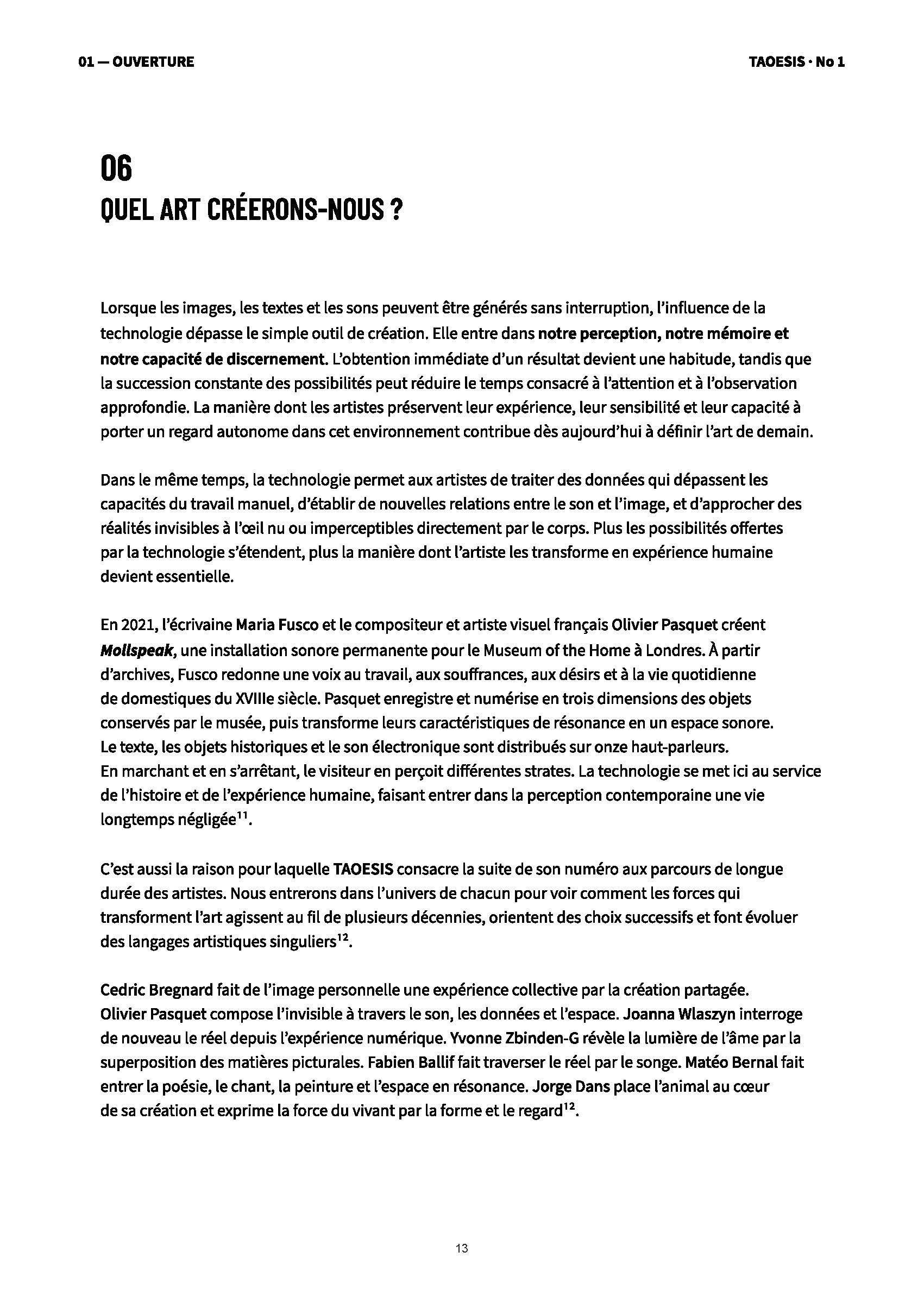 Page Quel art créerons-nous ?